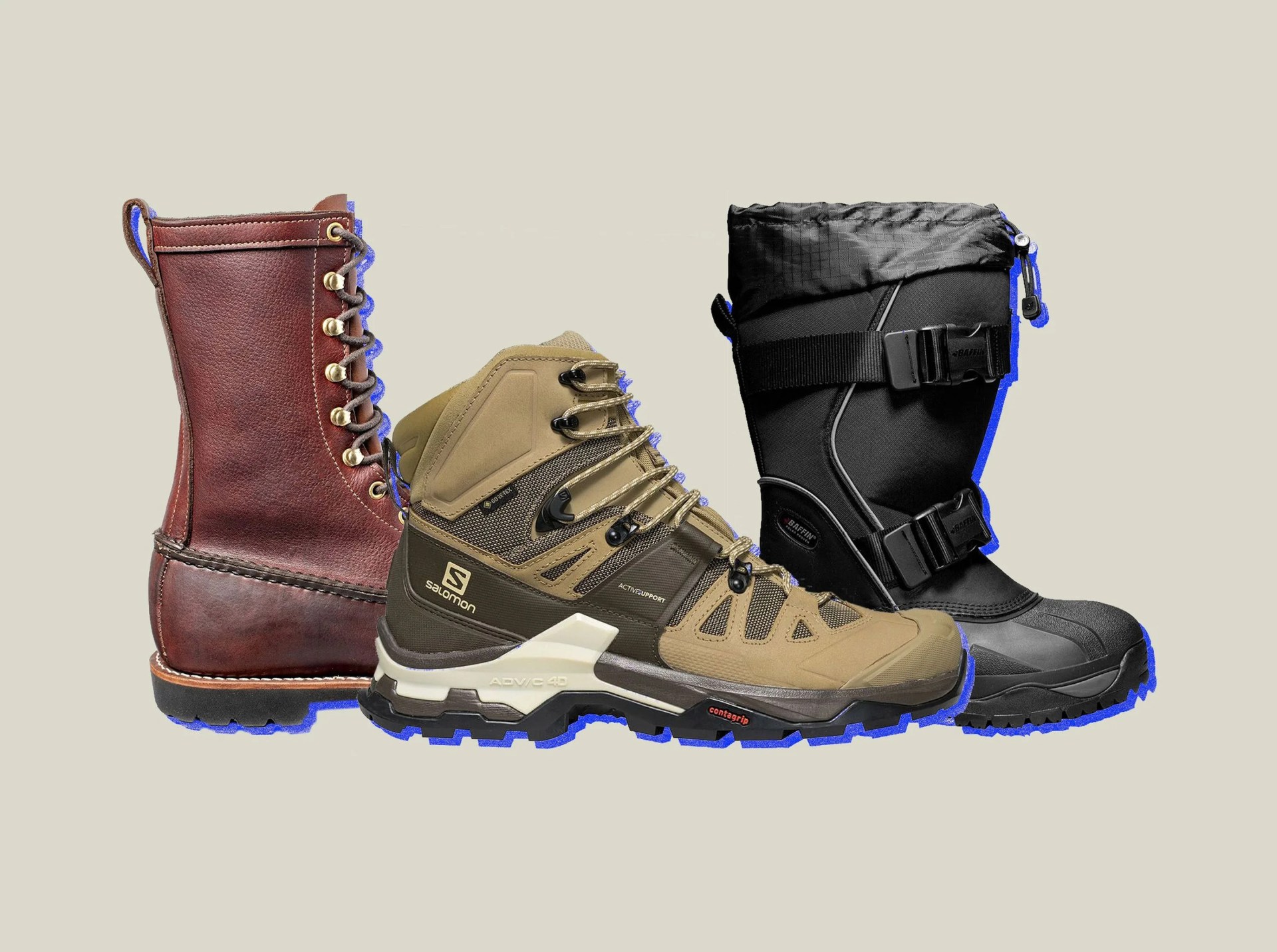 three different types of boots