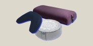 collage of three meditation pillows