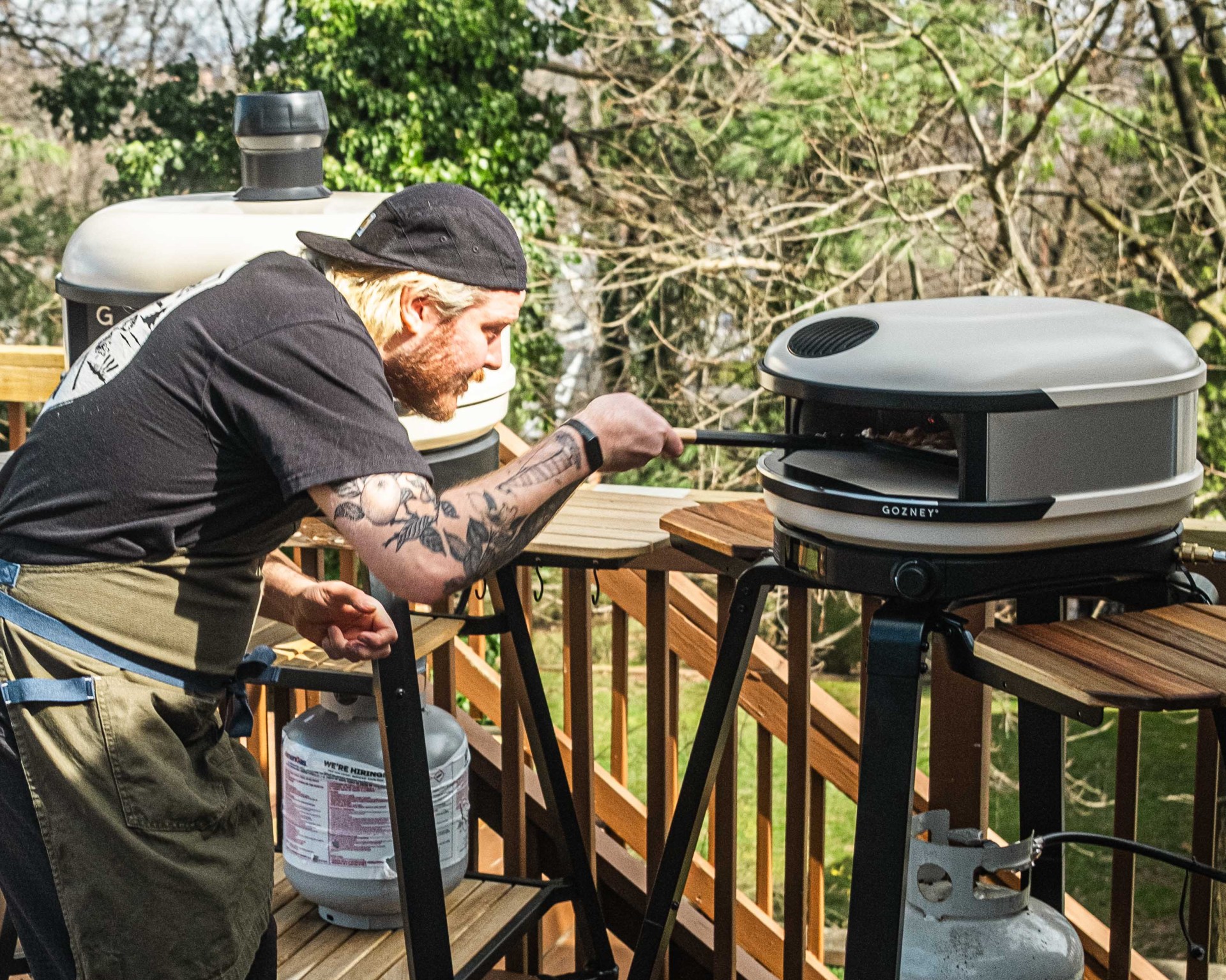 man testing pizza ovens