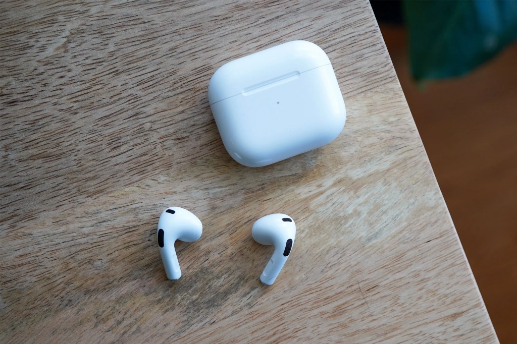 earbuds on a desk