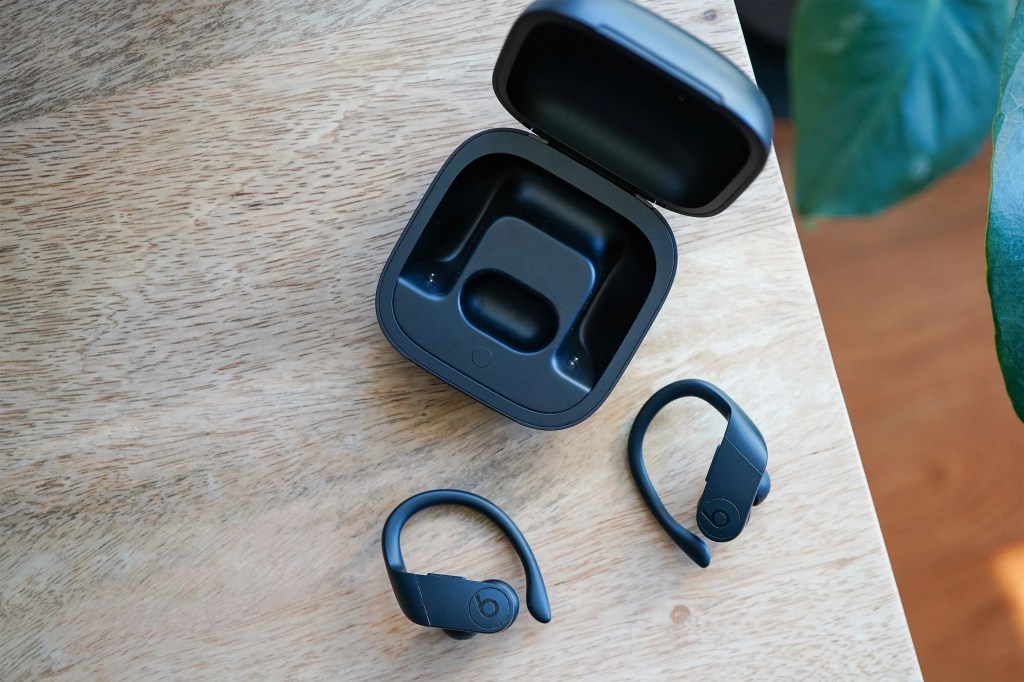 earbuds on a desk