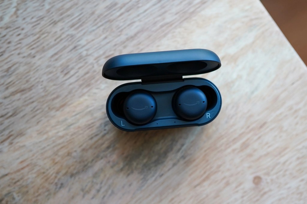earbuds on a desk