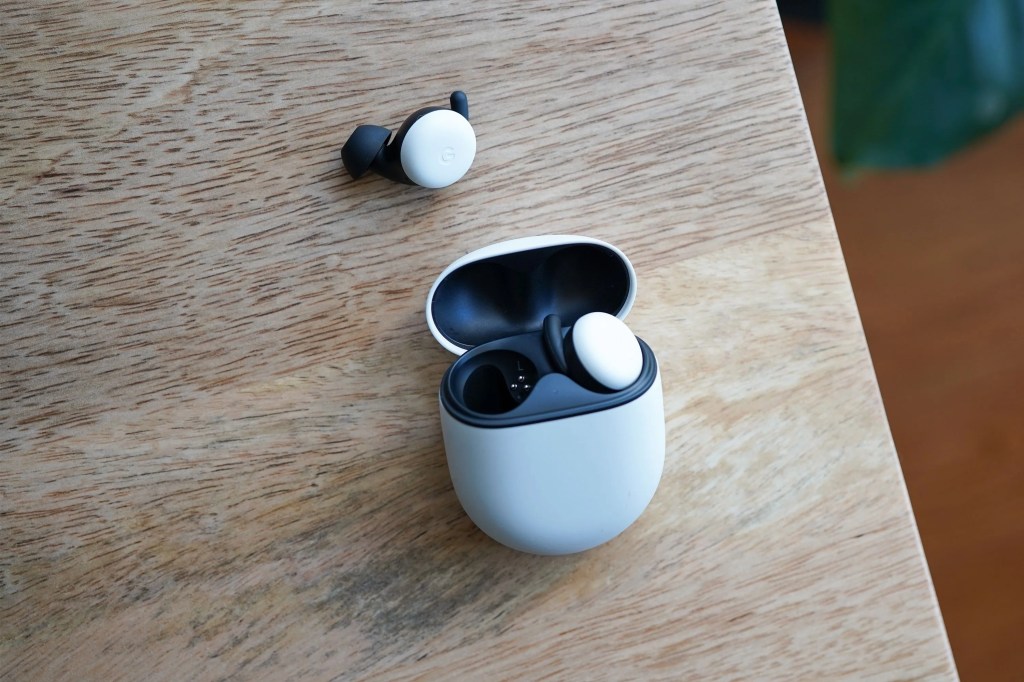 earbuds on a desk