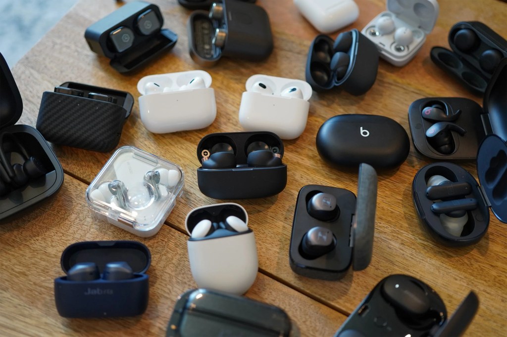 earbuds on a desk