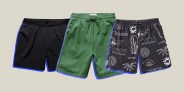 collage of three yoga shorts