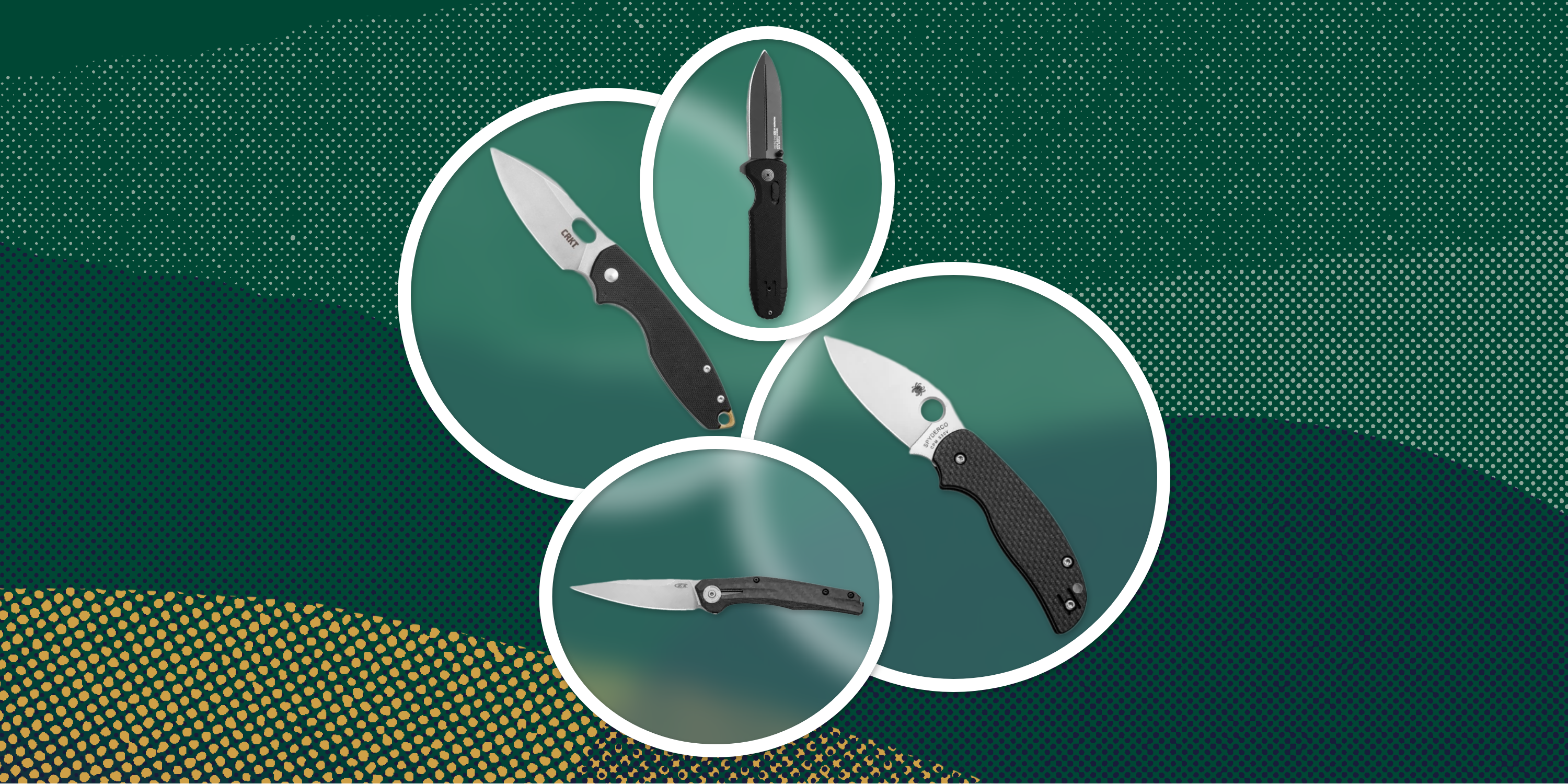 collage of 4 knives