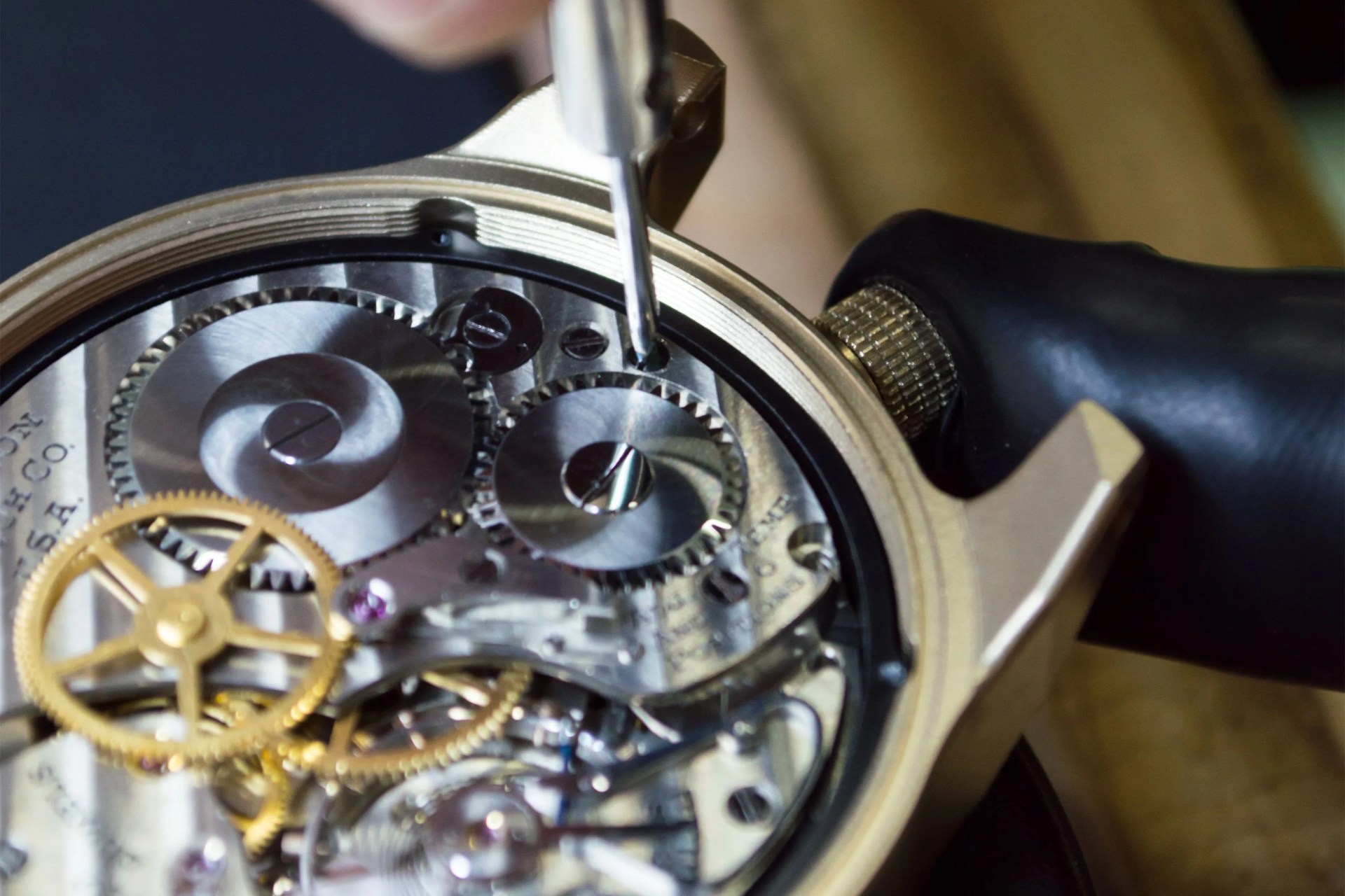 the inside mechanics of a watch face