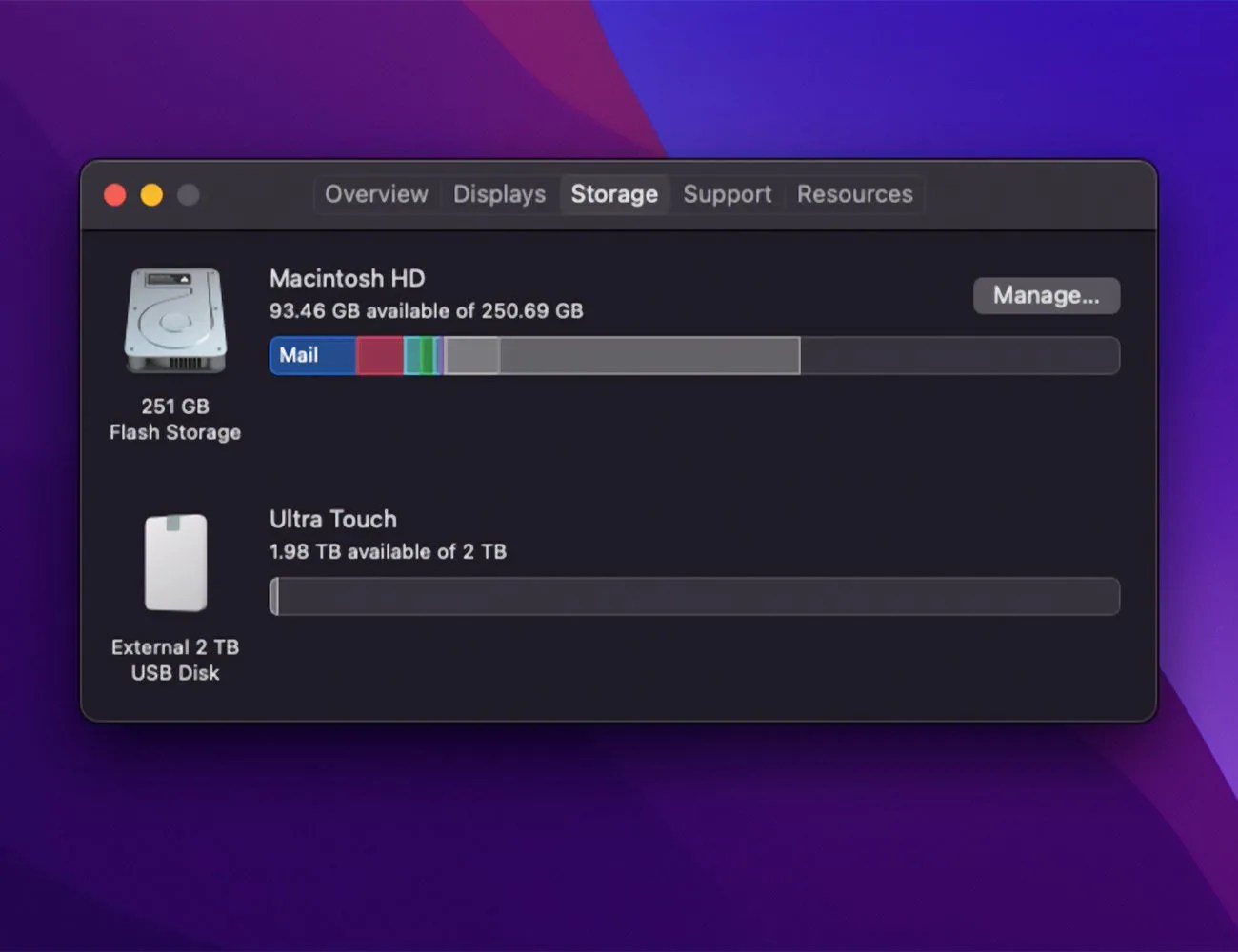 laptop storage setting on a screen