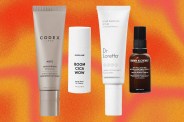 four sckincare product bottles