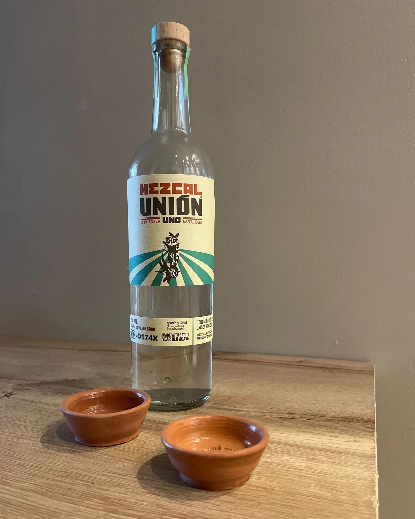 bottle of mezcal union