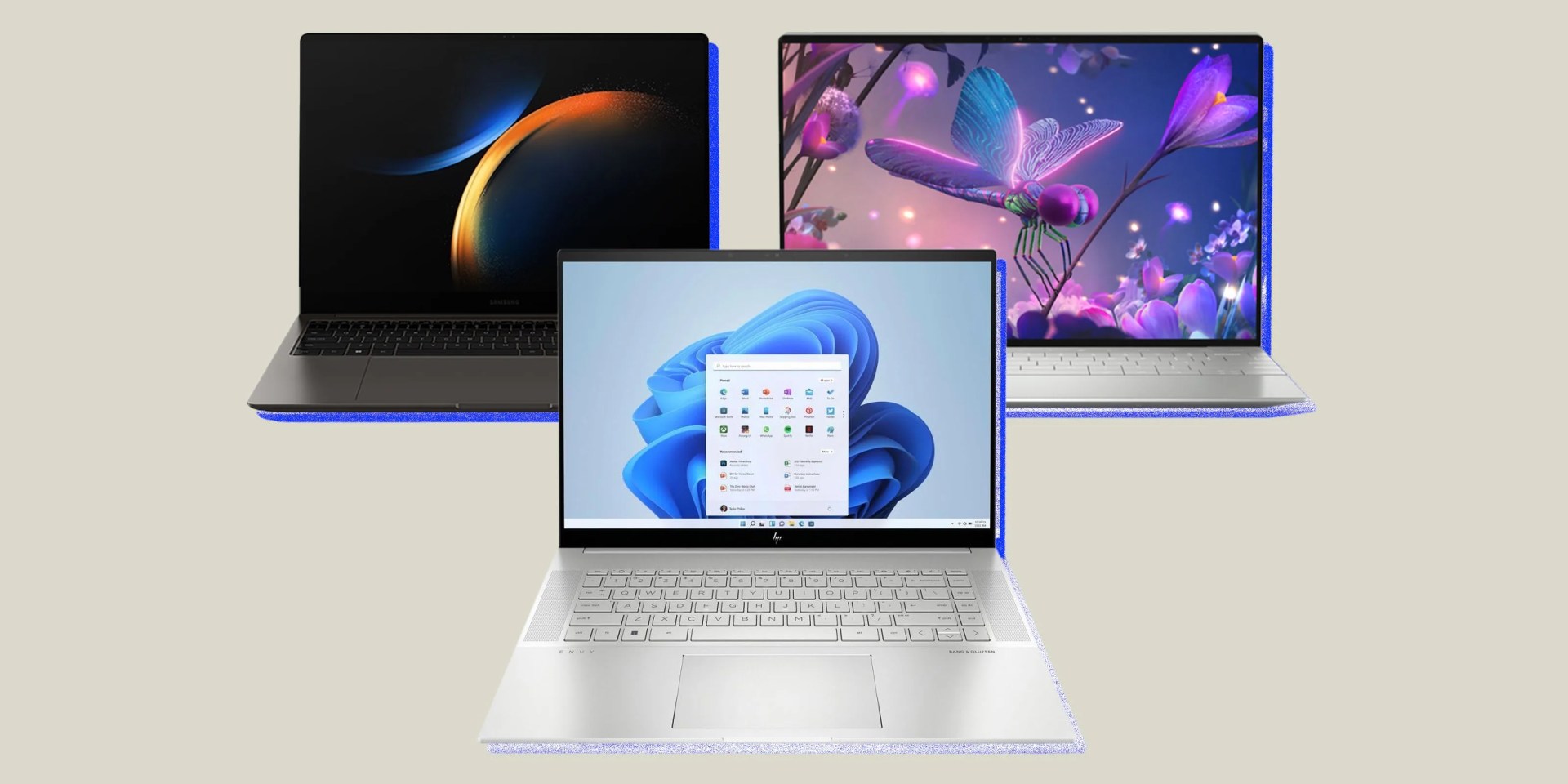 collage of three laptops