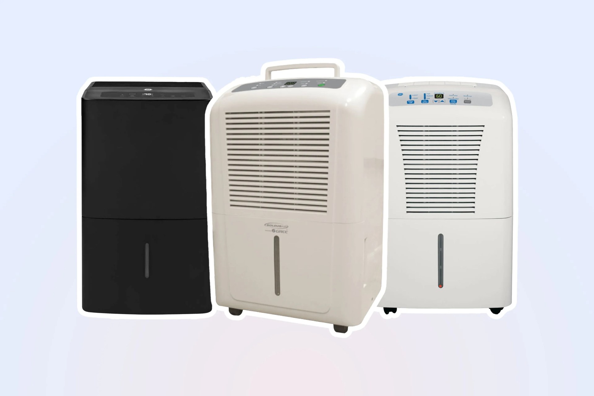 collage of 3 recalled dehumidifiers