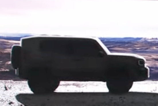 screengrab of toyota land cruiser reveal showing compact cruiser silhouette