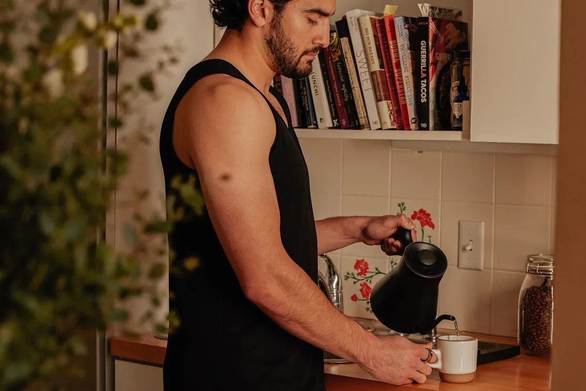 man wearing lifelabs sleepwear