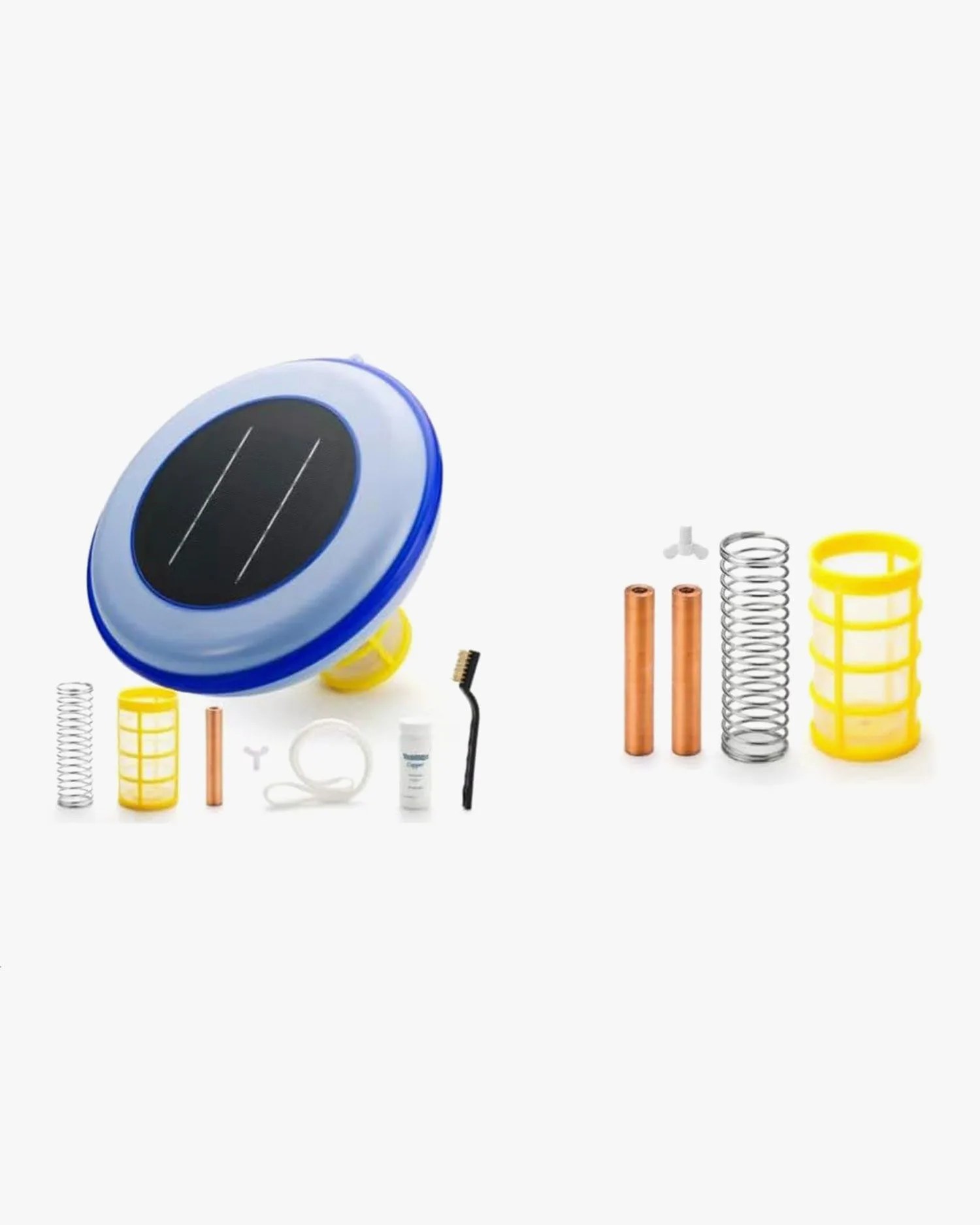 airthereal bundle solar pool ionizer and replacement copper anode and basket screen with floating water cleaner and purifier