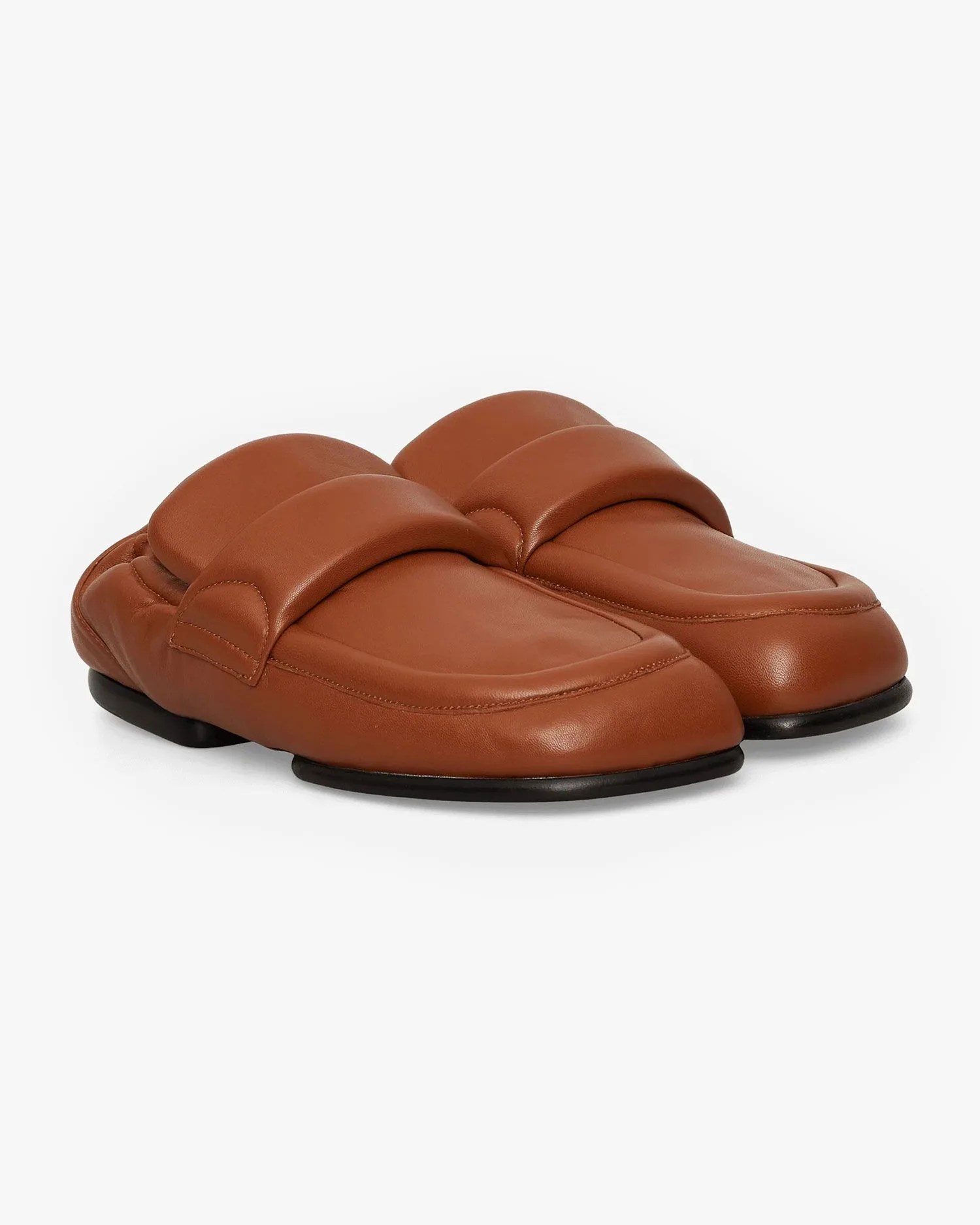 dries van noten padded leather loafers tan