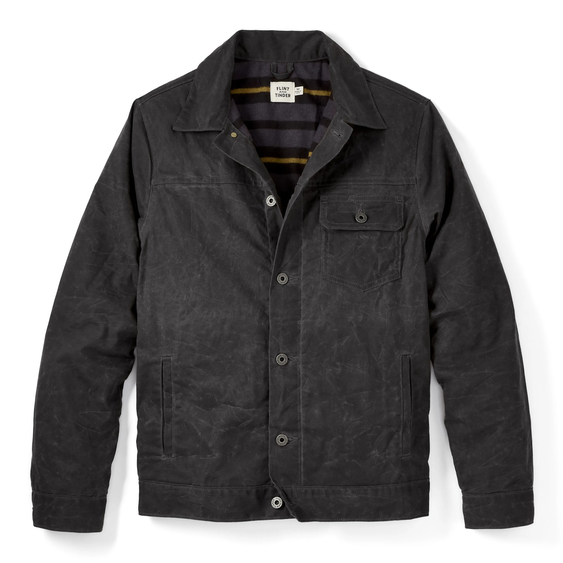 Flannel-lined Waxed Trucker Jacket