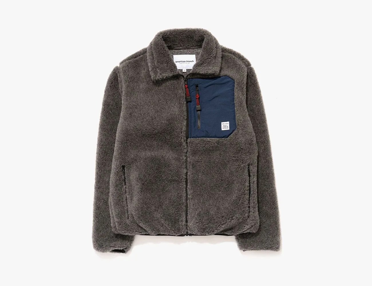 american trench wool fleece jacket