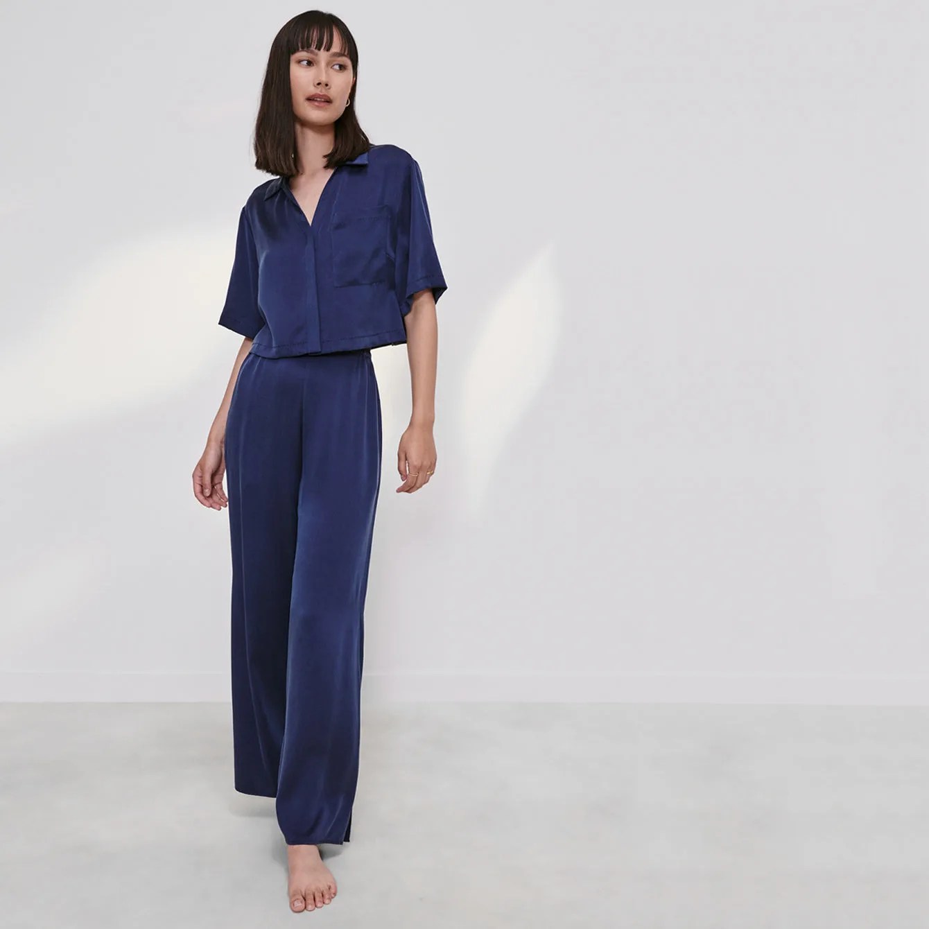 Washable Silk High Rise Pant Set