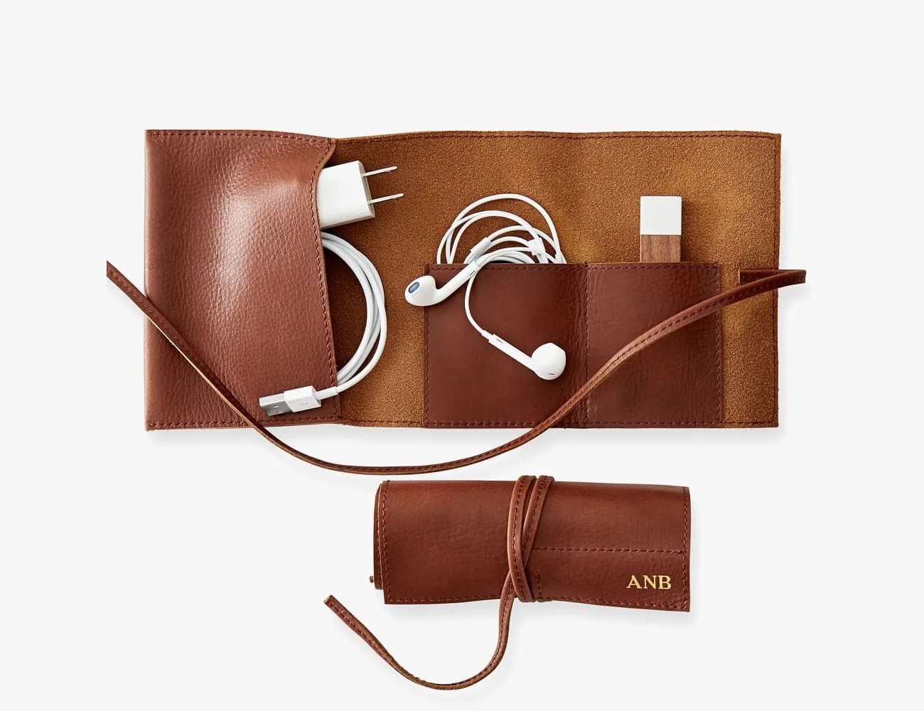 Mark & Graham Leather Charger Roll Up