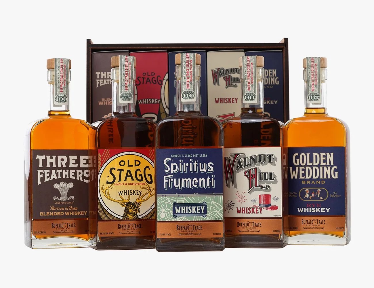 bottles of buffalo trace whiskey