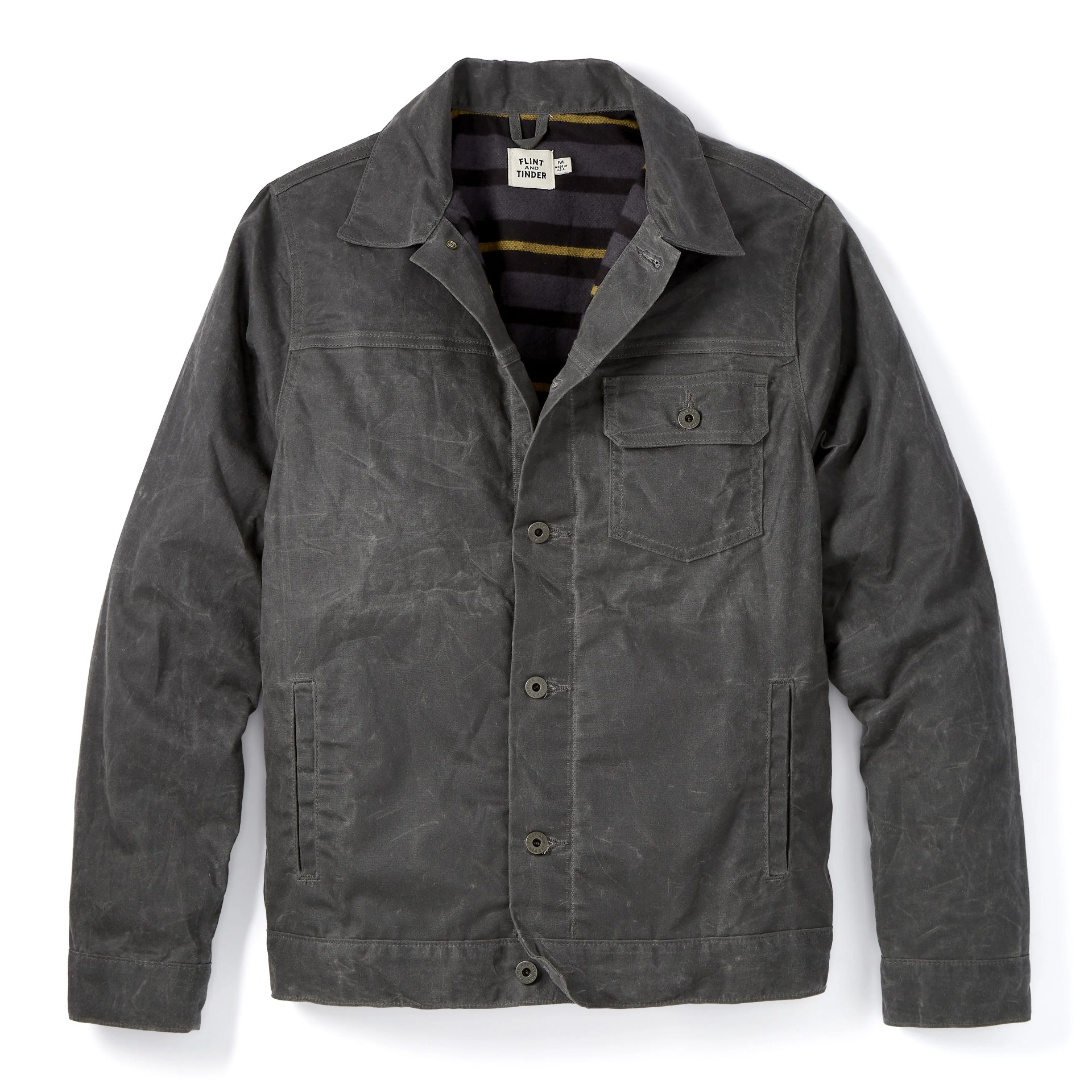 Flannel-lined Waxed Trucker Jacket