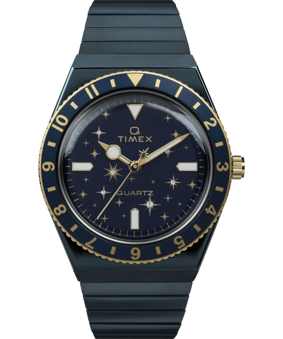 Q Timex Celestial 36mm Stainless Steel Expansion Band Watch