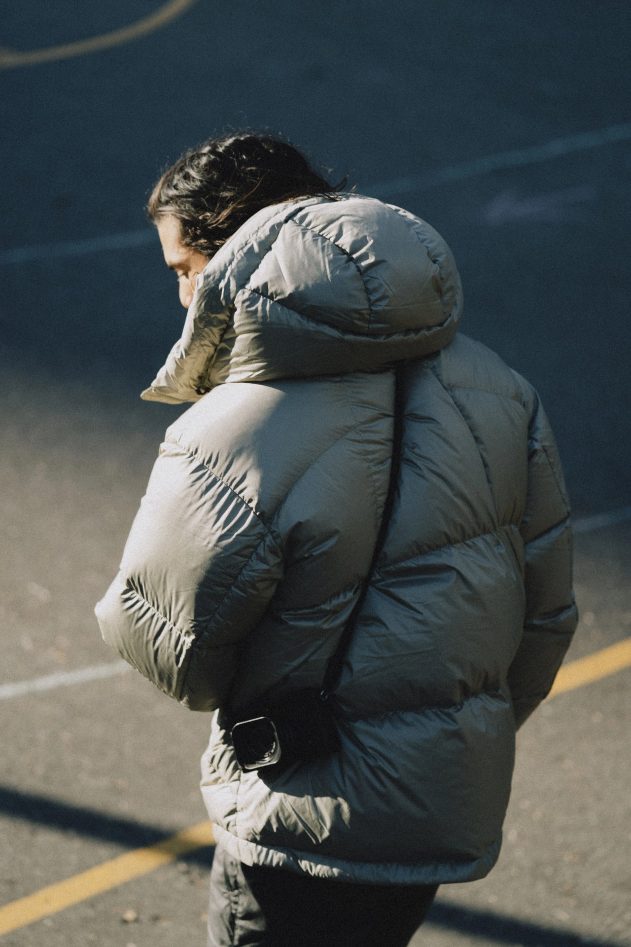 angel rodriguez exploring vancouver island wearing a goldwin parka