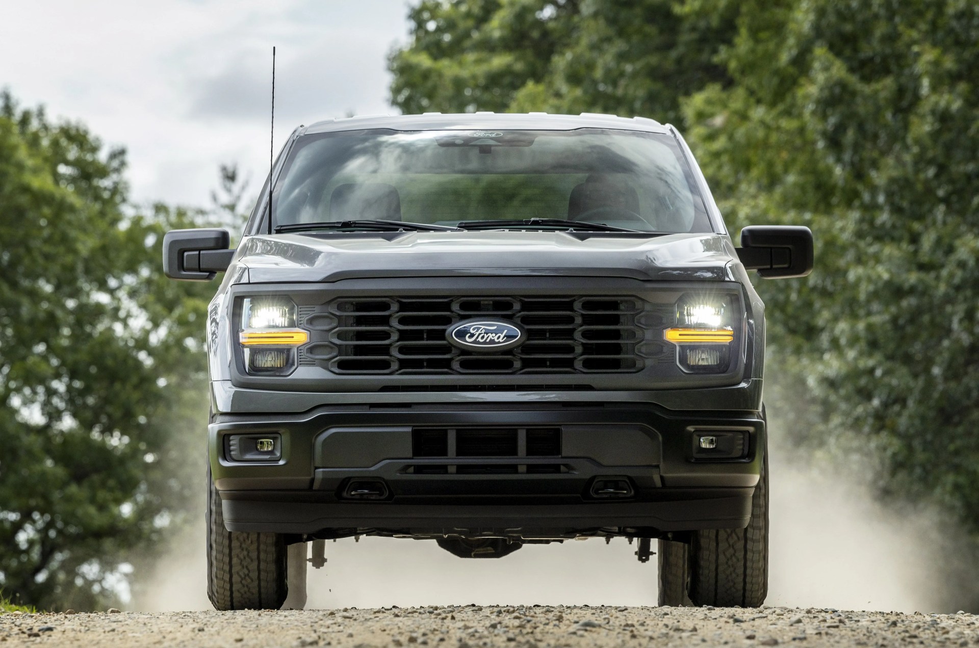 ford f150 front end on a dirt road