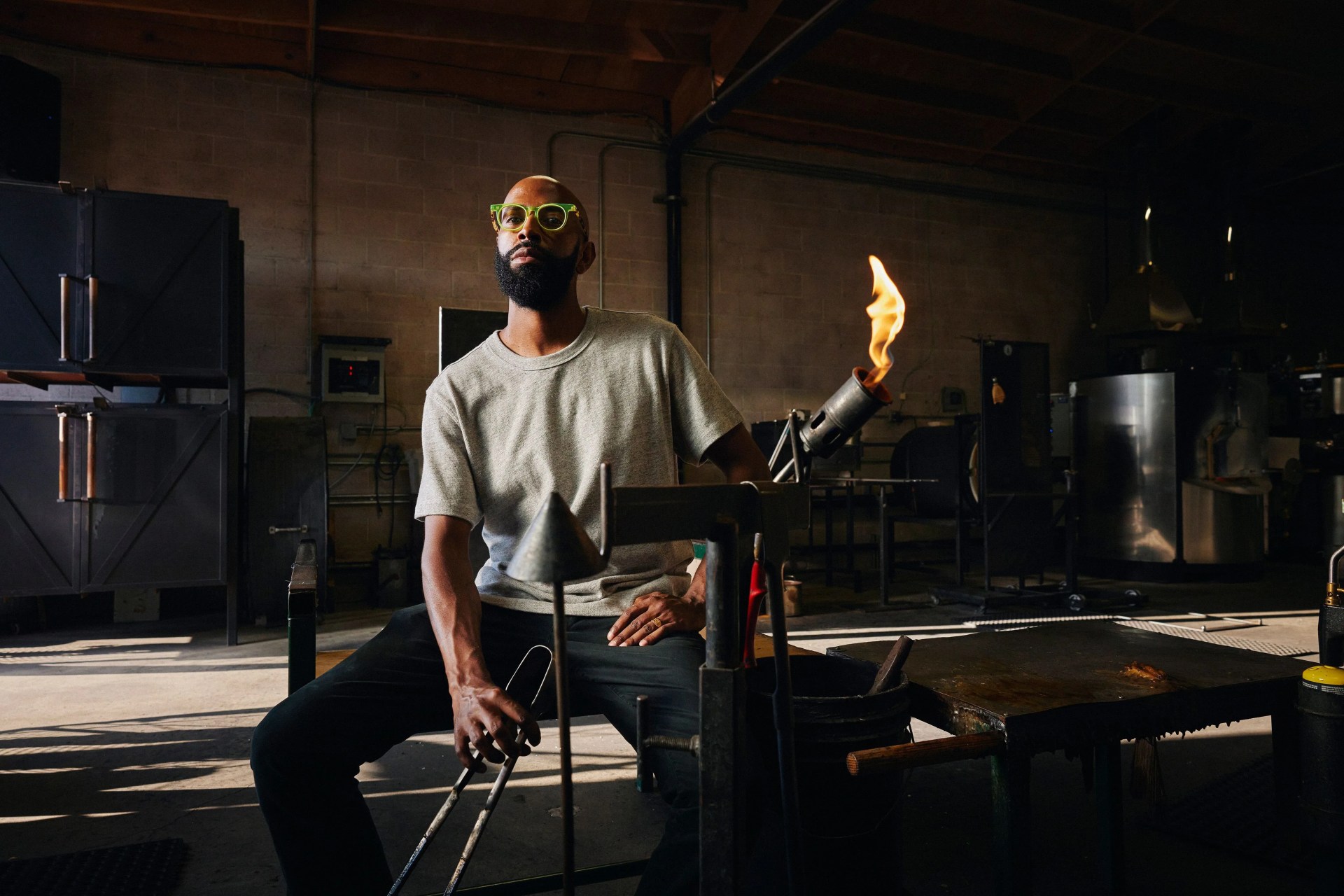 cedric mitchell holding blow torch