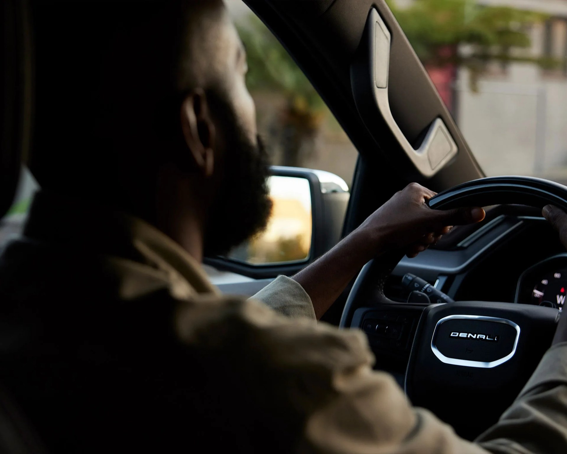 Cedric Mitchell driving in GMC truck