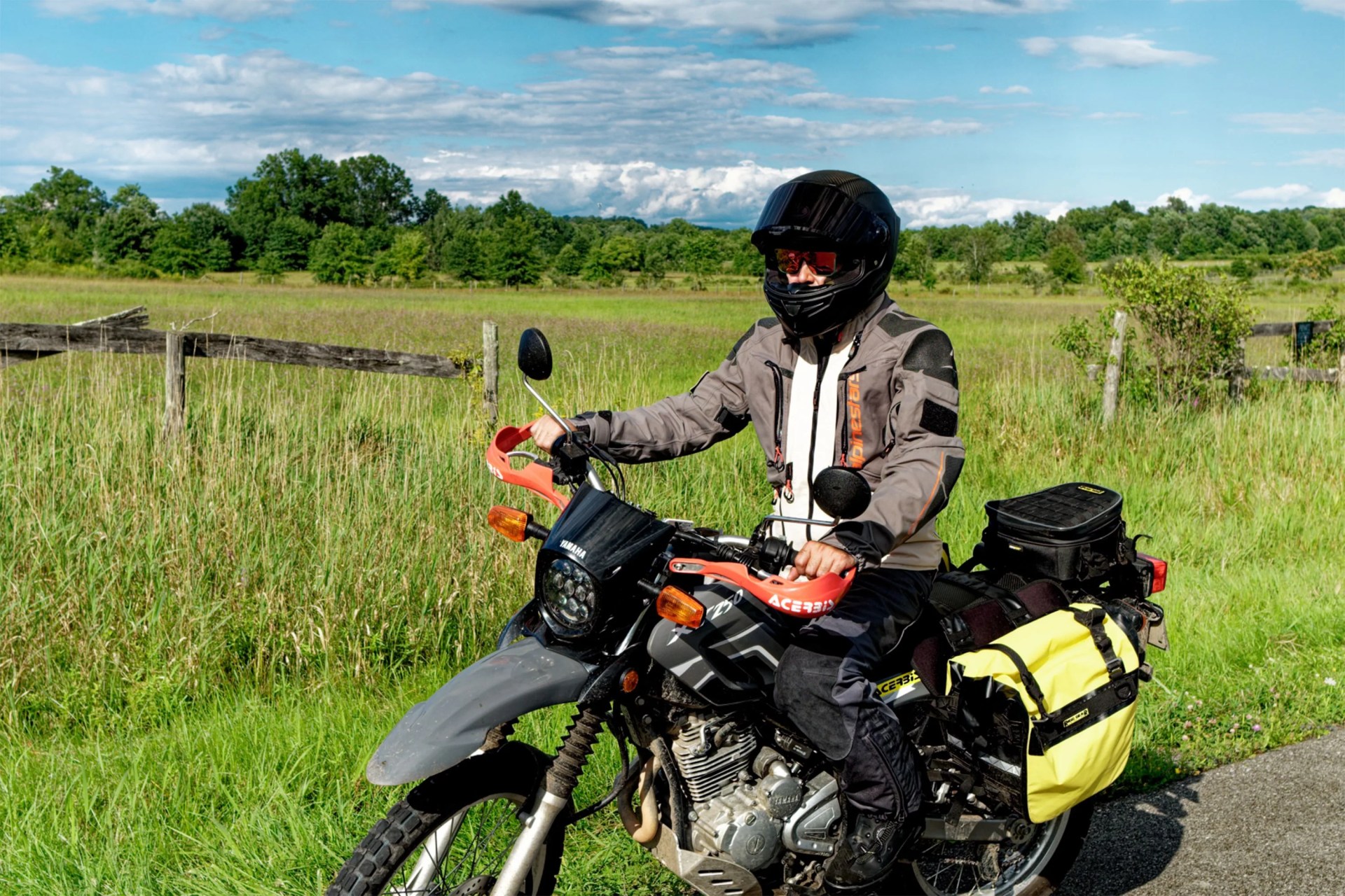 a man on a motorcycle