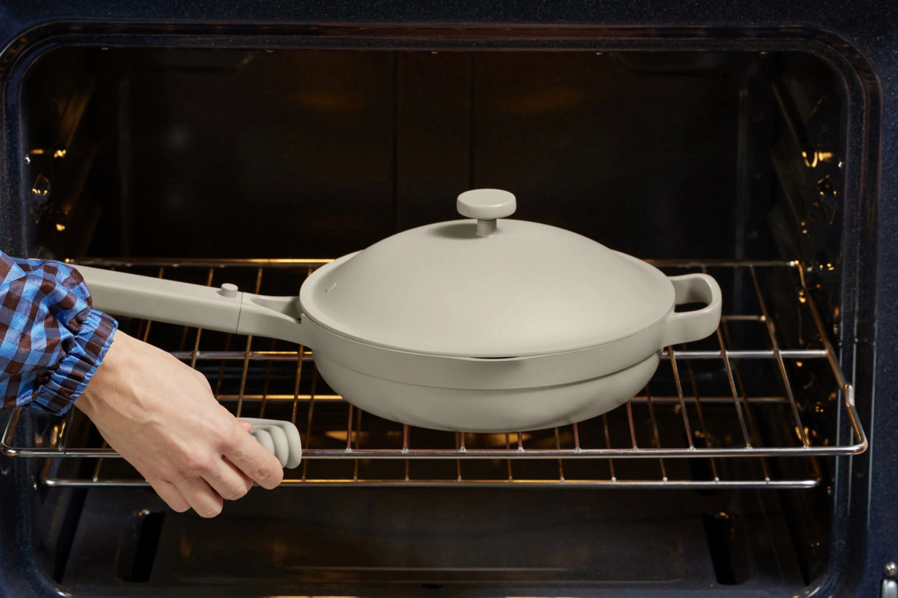 an always pan 20 in an oven