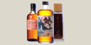 collage of 3 japanese whiskey bottles