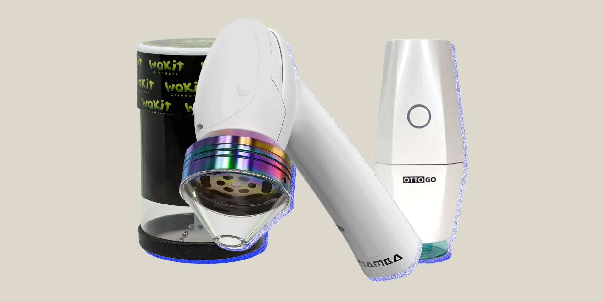 collage of three weed grinders
