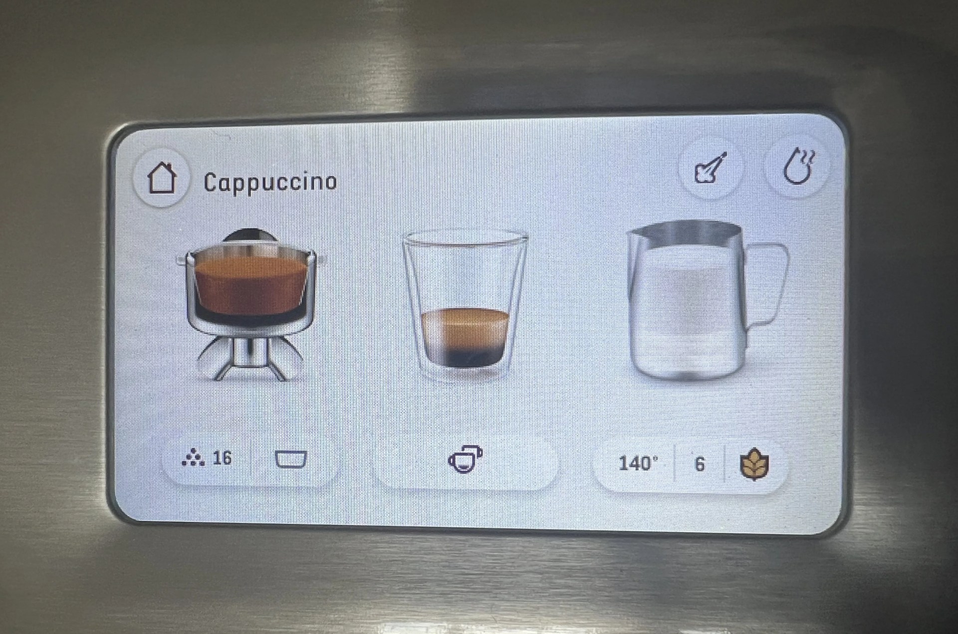 the screen of a breville espresso machine