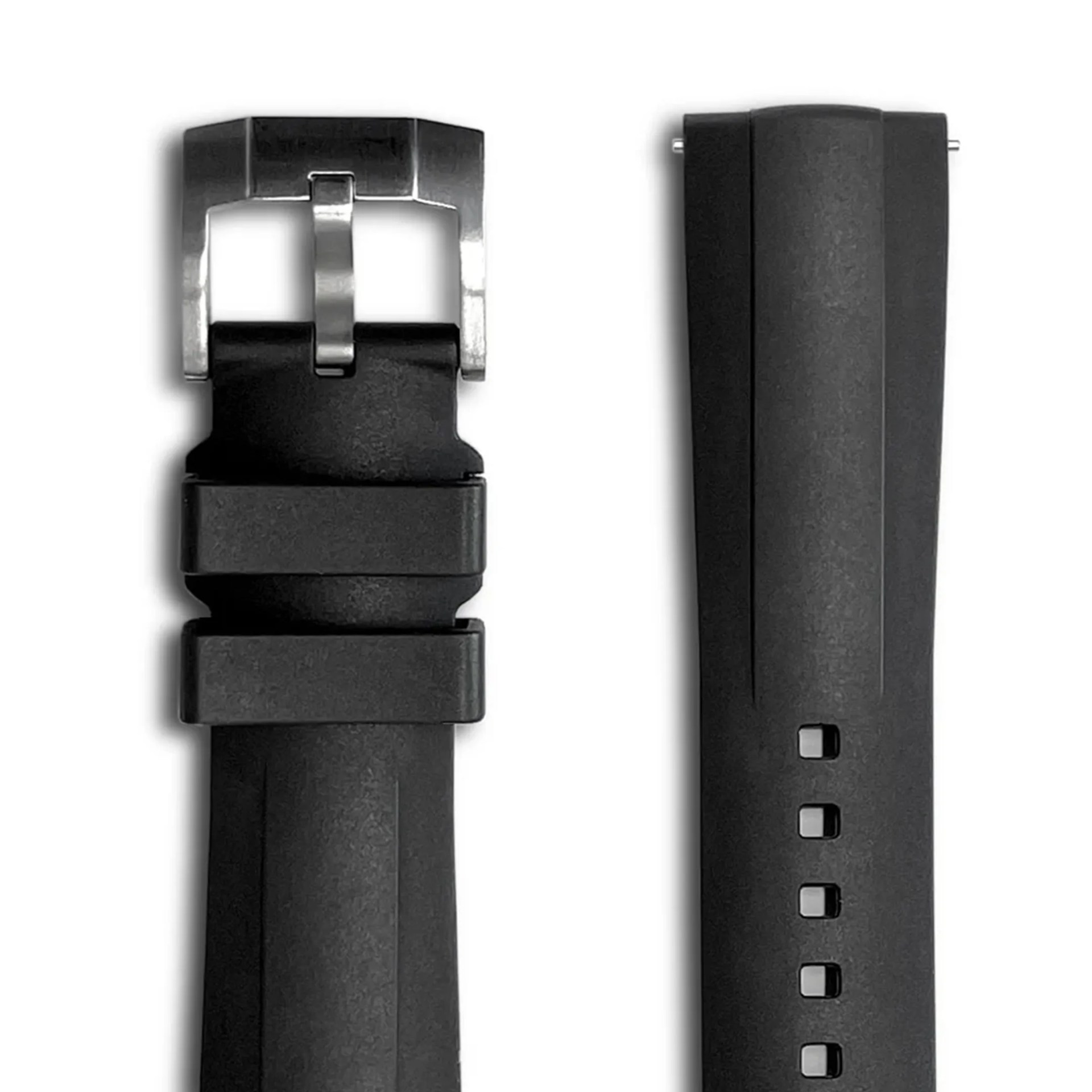 everest black rubber watch strap