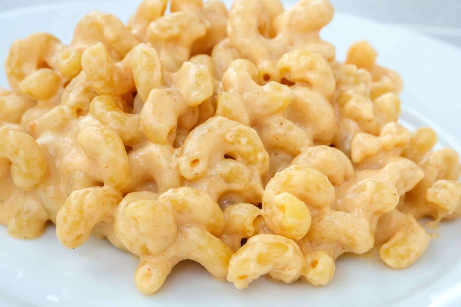 portion of macaroni and cheese on the plate