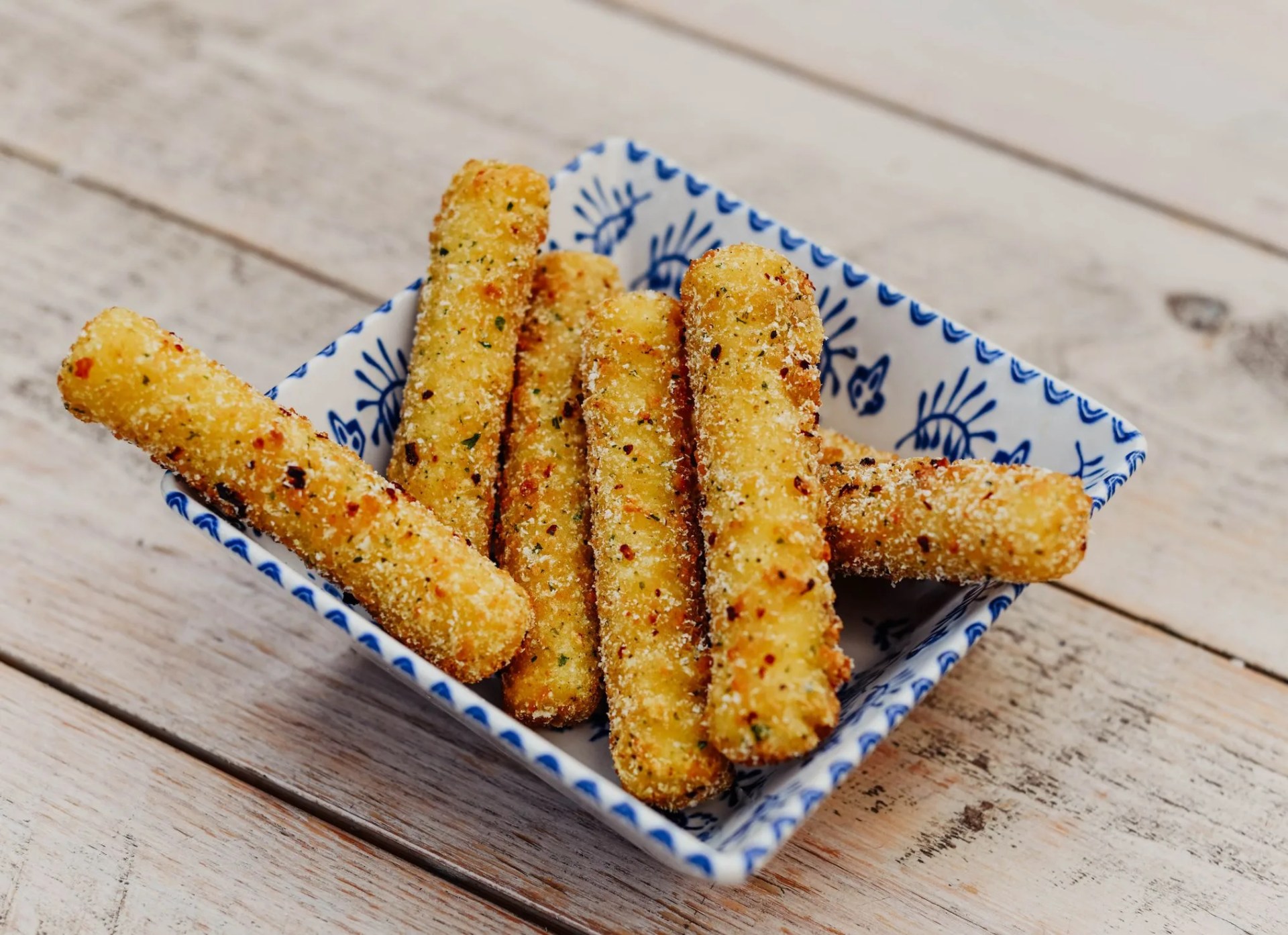 battered and fried mozzarella sticks