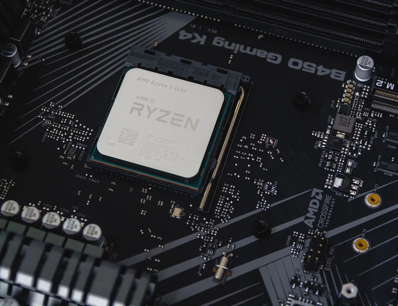 ryzen chip inside of computer
