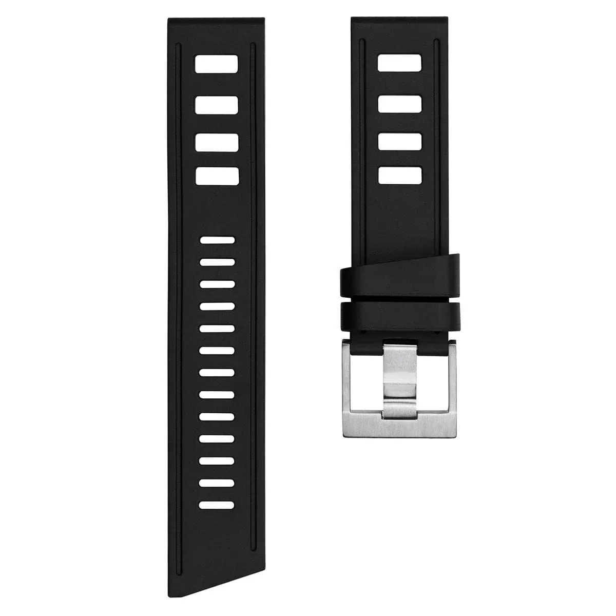black rubber watch strap