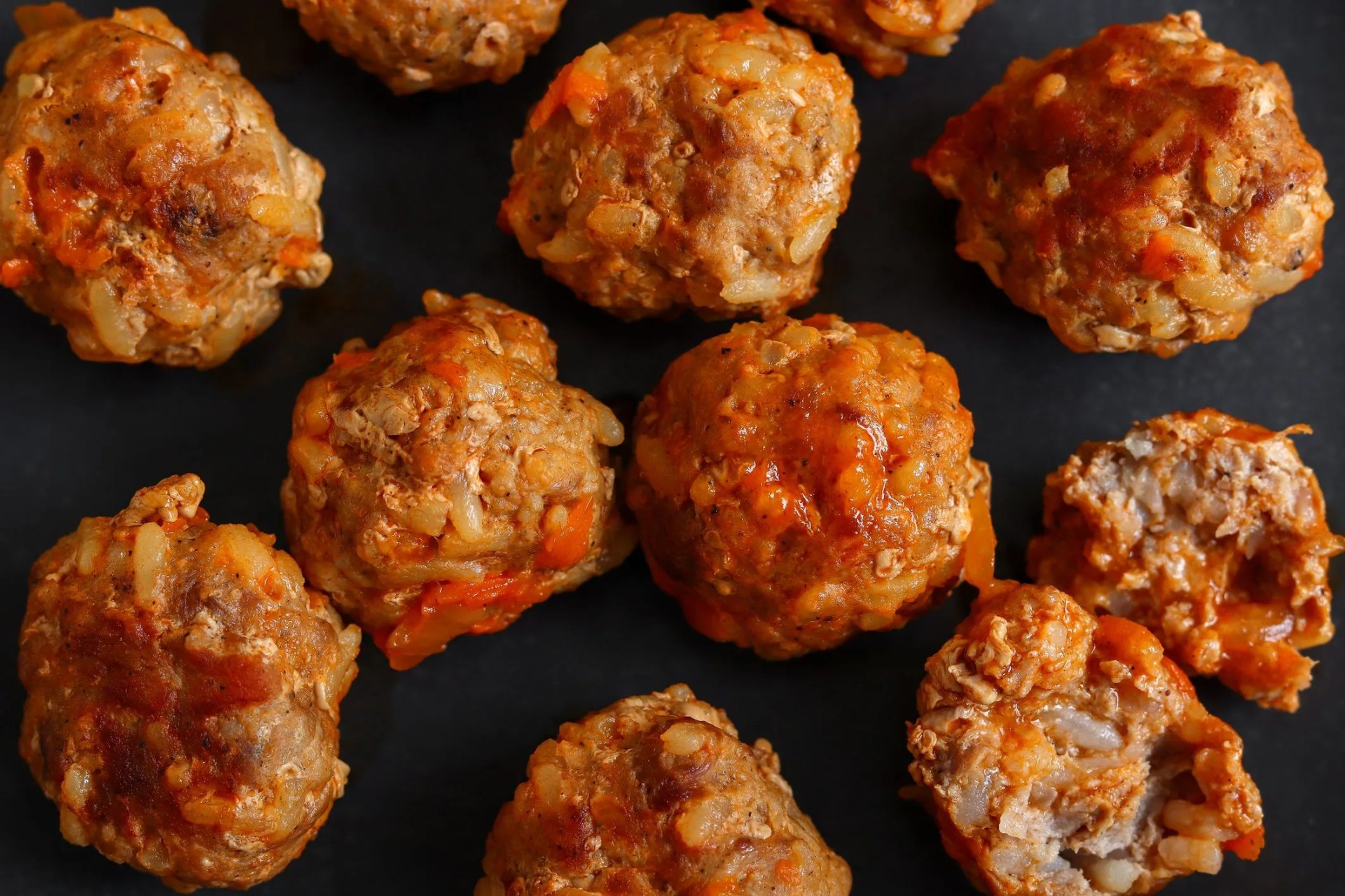 meatballs in tomato sauce close up of meatballs