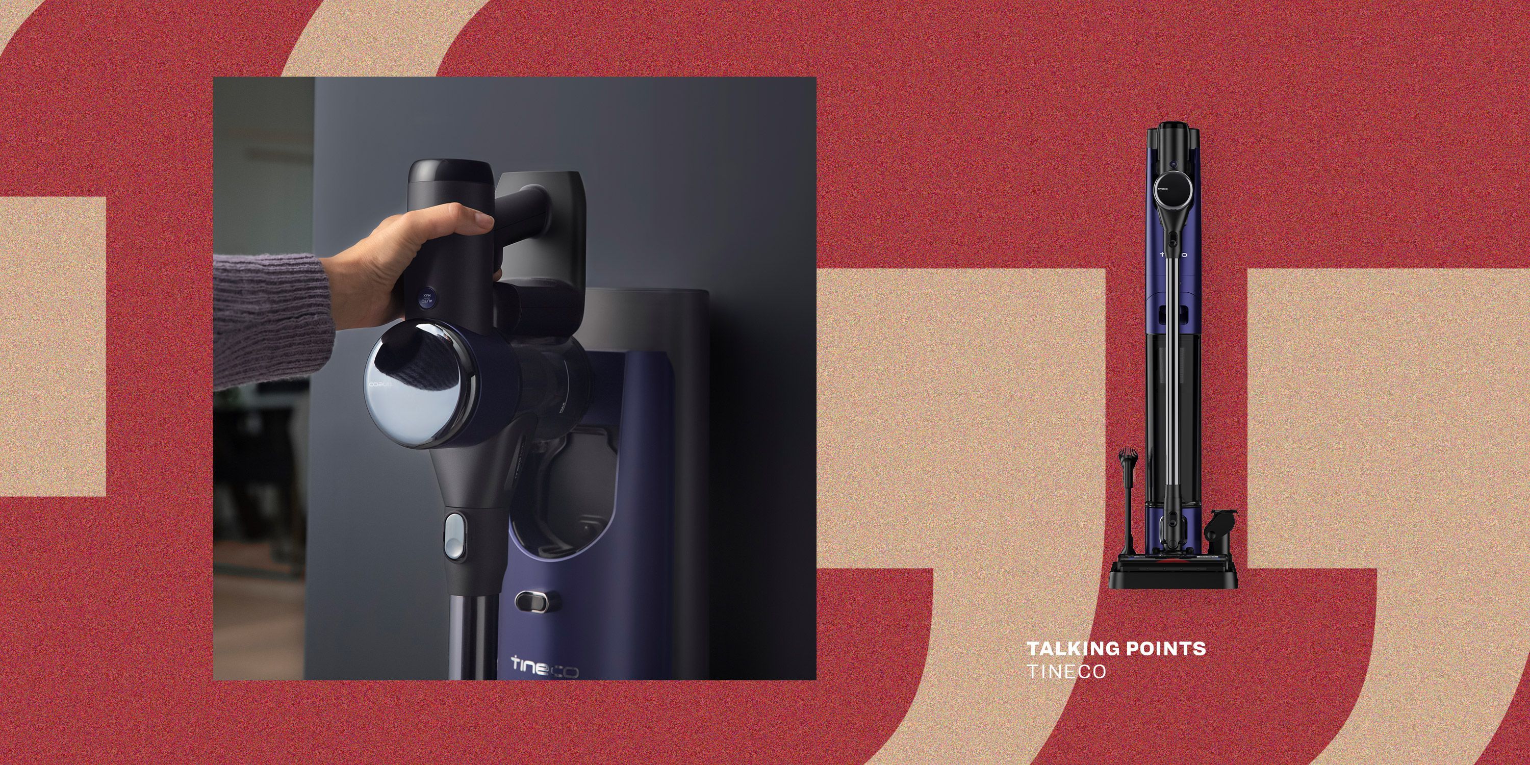 talking points tineco woman picking up tineco vacuum
