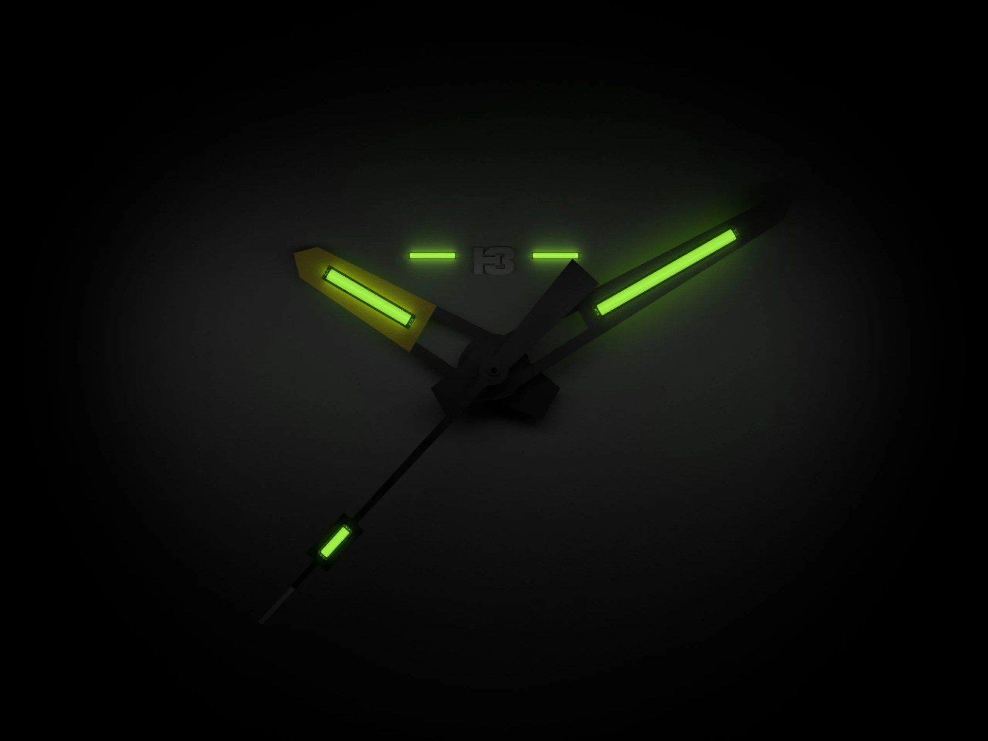 illuminated watch hands