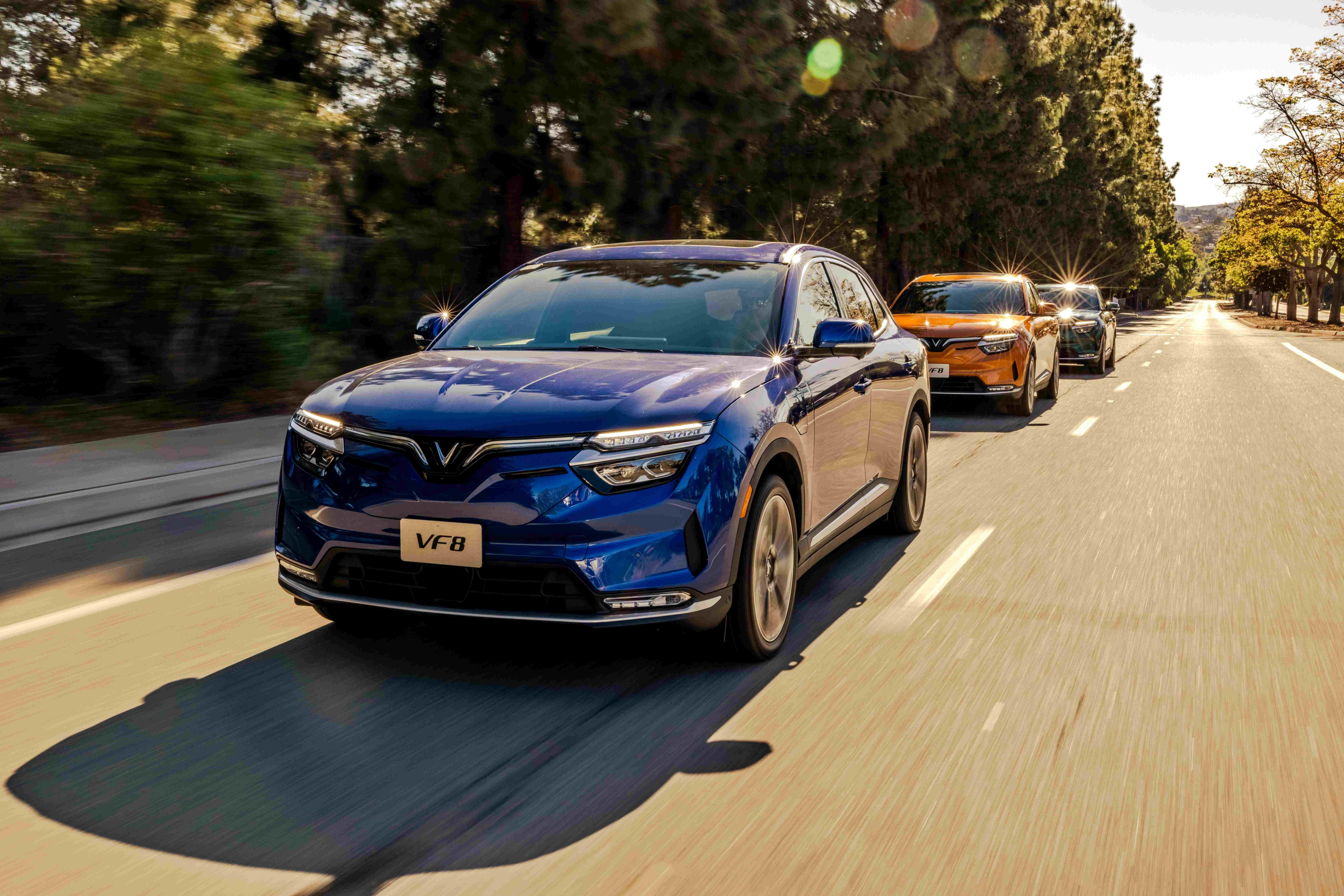 line of vinfast vf8 cars