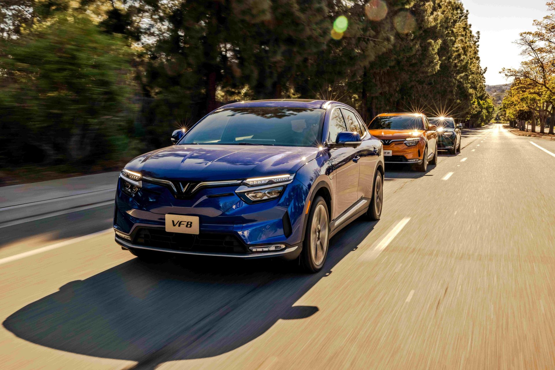 line of vinfast vf8 cars