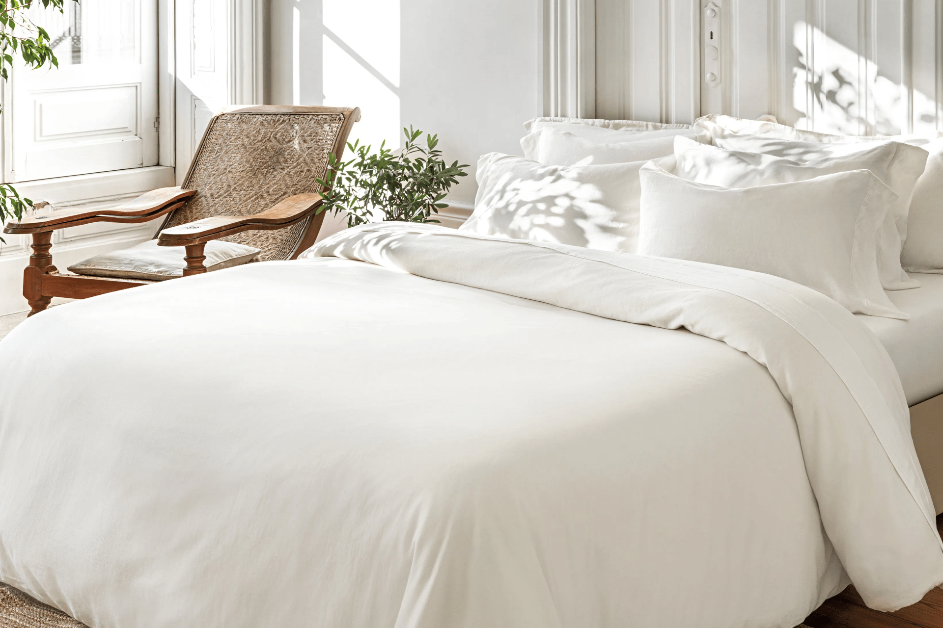 riley percale sheets on a bed