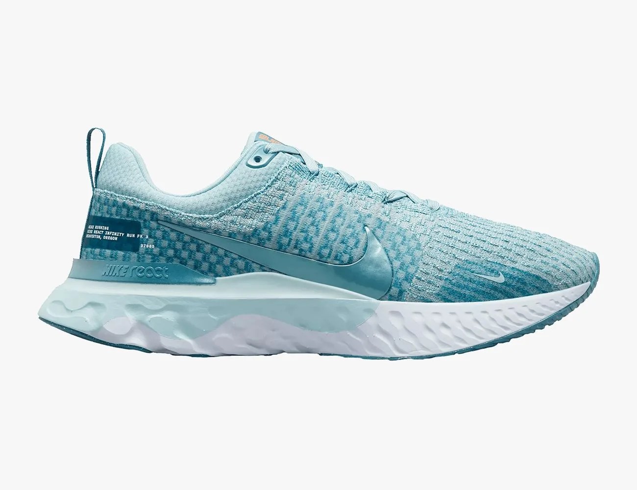a blue and white shoe