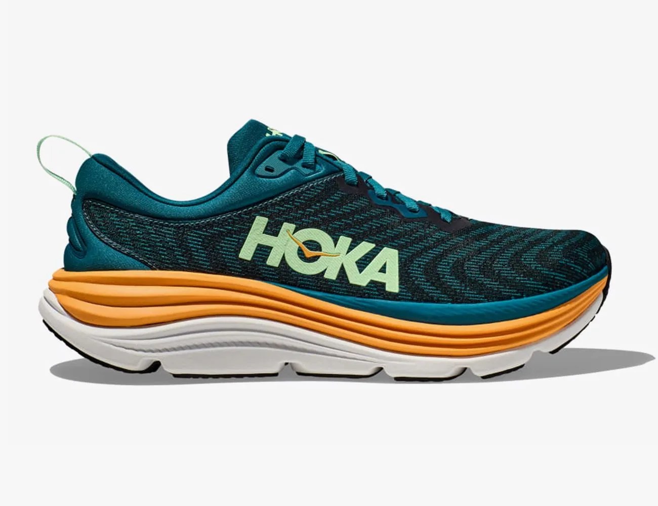 a blue and yellow shoe