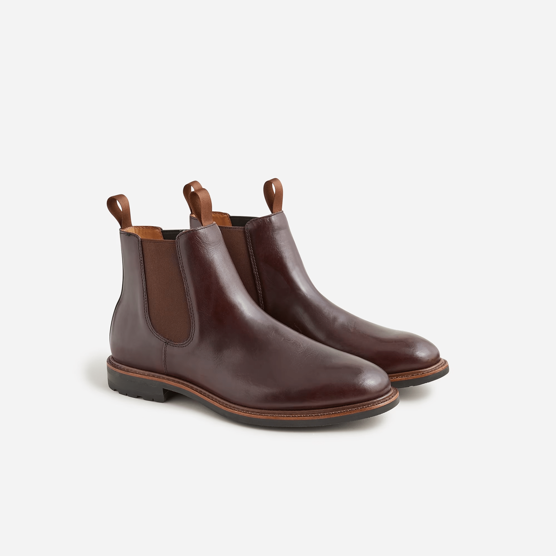 a pair of brown boots